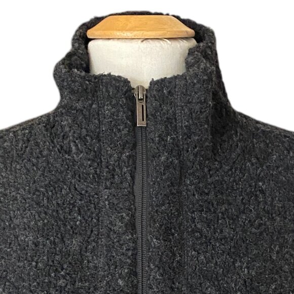 Nau Randygoat Wool Blend Full Zip Jacket Charcoal Gray Shearling Gorpcore Ski-L - Picture 2 of 14